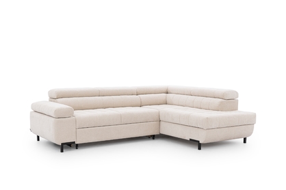 Rohová sedací souprava pravá rozkladany pro obývacího pokoje Tyrion L - béžová šenil Ditra New 20