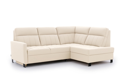 Rohová pohovka Gespano L pravostranná s úzkou područkou - krémová tkanina Sand 03