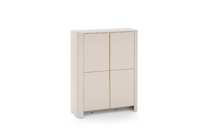 Vysoká komoda Sorrenti 103 cm - kašmírová / zlaté nožičky