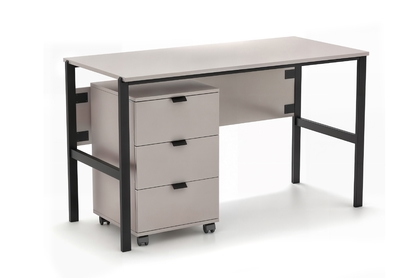 Písací stôl Cremona 128 cm s kontajnerom - pieskový béžový