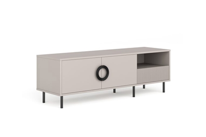 TV stolík Nubo 150 cm - kašmír / čierne nožičky