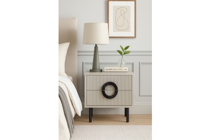 Nožní stolek Nubo 46 cm - kašmírová / černé nožky