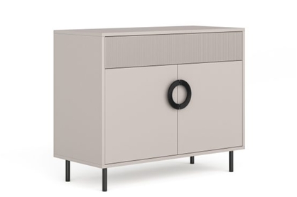 Komoda Nubo 100 cm dvojdverová so zásuvkou - kašmír / čierna