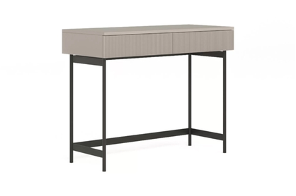 Toaletný stolík Nubo 97 cm - kašmírová / čierna