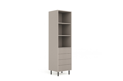 Regál Nubo 53 cm so zásuvkami - kašmír / čierne nožičky