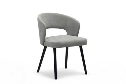 Jedálenská kreslo Luna - sivá žinylka Wind 90 / čierna