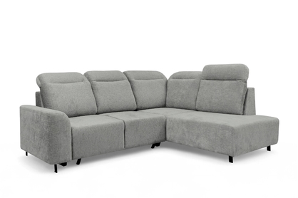 Rohová sedacia súprava Magnis L s funkciou spania pravá - sivý šenil Perfect Harmony 85