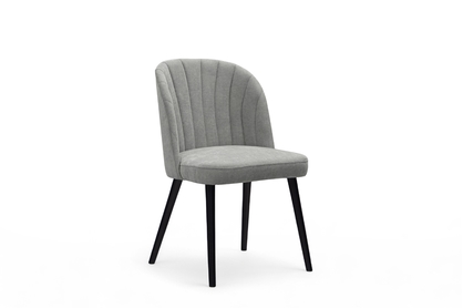Čalúnená stolička Azarro 2 - sivý šenil Wind 90 / čierne nohy