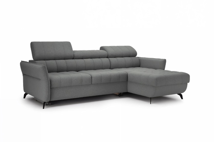 Rohová pohovka Elarias Mini s rozkladem univerzální levá/pravá - šedá tkanina Ado 1614 Gargoyle