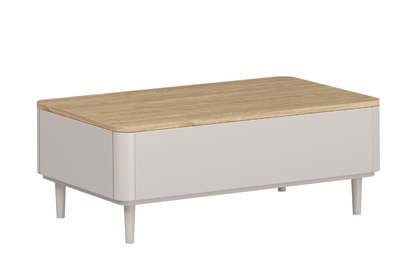 Konferenčný stolík Amilio 100 cm so zásuvkami - kašmírová / olejovaný dub