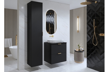 Kúpeľňový nábytok Laura I - čierny onyx / čierny mat pyramídy