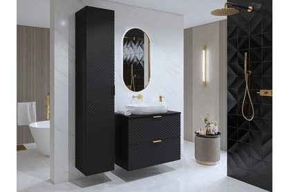 Kúpeľňový nábytok Laura II - čierny onyx / čierny mat pyramídy