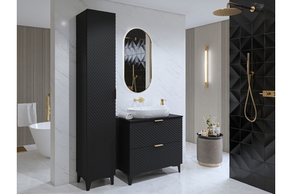 Kúpeľňový nábytok Laura IV - čierny onyx / čierny mat pyramídy