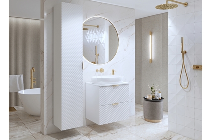 Kúpeľňový nábytok Laura I - biela / biely mat pyramídy