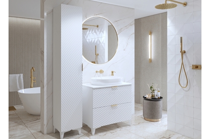 Kúpeľňový nábytok Laura IV - biela / biely mat pyramídy