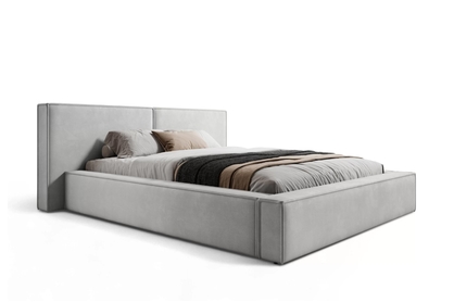 Manželská posteľ Molino 160x200 s úložným priestorom - sivý zamat Castel 80