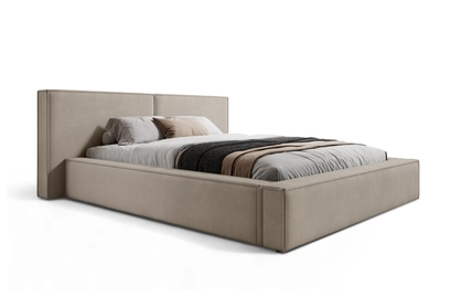 Manželská posteľ Molino 180x200 s úložným priestorom - béžový zamat Castel 15