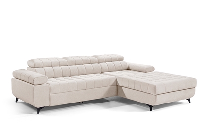 Rohová sedačka Dragonis L II pravostranná s funkciou spania - béžový šenil Ditra New 20