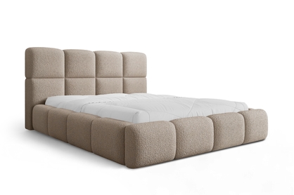 Čalúnená posteľ Cloud 160x200 s úložným priestorom - tmavobéžová buklé Quelle 05