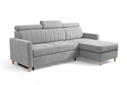 Rozkládací rohová sedací souprava Vario univerzální - světle šedý szenil Wind 84