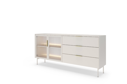 Komoda Auri 181 cm so zásuvkami a osvetlením - kašmír