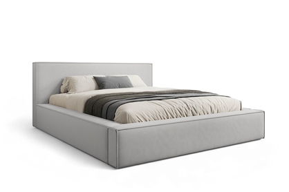Čalouněná postel Nirello 160x200 s úložným prostorem - šedý samet Castel 80