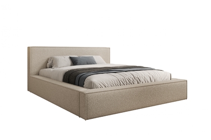 Čalúnená posteľ Nirello 180x200 s úložným priestorom - svetlý béžový buklé Quelle 02