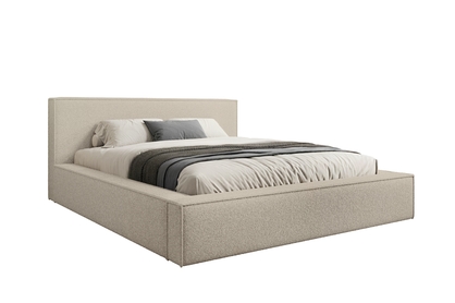 Čalouněná postel Nirello 180x200 s úložným prostorem - tmavě béžová bouclé Quelle 05
