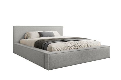 Čalouněná postel Nirello 180x200 s úložným prostorem - šedá bouclé Quelle 83