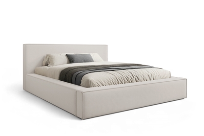 Čalouněná postel Nirello 180x200 s úložným prostorem - světle béžový samet Castel 03