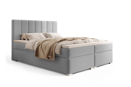 Boxspring posteľ Mareli 180x200 s úložným priestorom - sivé buklé Quelle 83