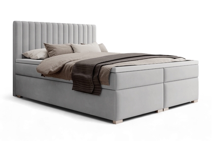 Kontinentální postel Solani 160x200 s úložným prostorem - šedý samet Castel 80