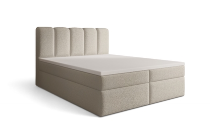 Boxspring posteľ Tenor 180x200 s úložným priestorom - Béžová bukla Quelle 05 Kontinentálna posteľ Tenor 180x200 s úložným priestorom - béžová buklé Quelle 05