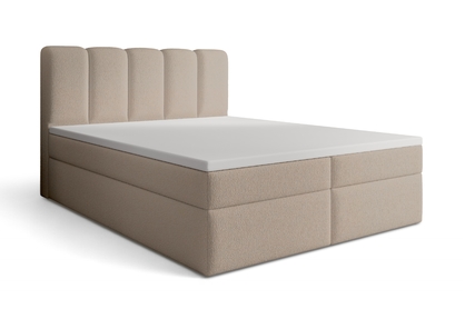 Kontinentálna posteľ Tenor 180x200 s úložným priestorom - tmavobéžová bouclé Quelle 05
