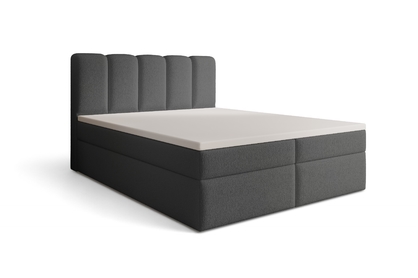 Boxspring posteľ Tenor 180x200 s úložným priestorom - Tmavý šedý bukla Quelle 92 Kontinentálna posteľ Tenor 180x200 s úložným priestorom - tmavosivá buklé Quelle 92