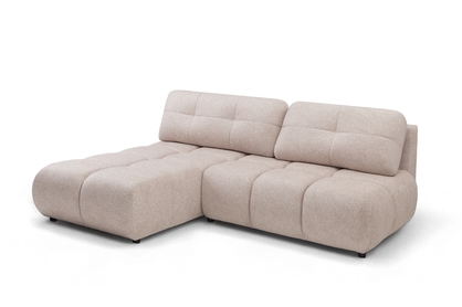 Rohová sedačka Lerio ľavá s rozkladom - svetlo béžová hydrofóbna tkanina Blur 02