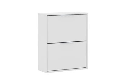 Závesná / stojaca dvojúrovňová skrinka na topánky Milo - biela