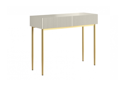 Konzolový stolík Nicole 100 cm so zásuvkami - kašmírová / zlatá