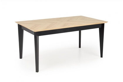 Rozkladací jedálenský stôl Liroden 160-240x90 cm drevený - prírodný dub / čierna