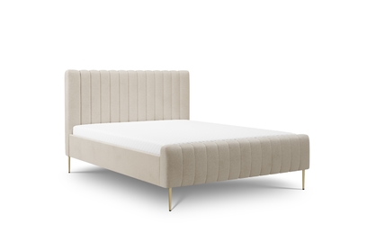 Čalúnená posteľ Nicole 160x200 - béžový šenil Perfect harmony 07, zlaté nohy