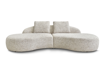 Rohová sedačka do obývačky Finezal OTL+OTP - béžová tkanina Tracy 211-04