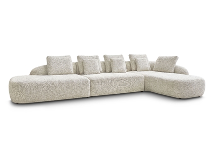 Rohová sedacia súprava Finezal OTOL+2S+OTZP - béžová tkanina Tracy 211-04