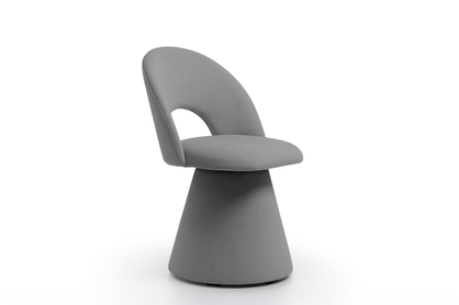 Čalouněná jídelní židle Aveliro s područkami - šedý hydrofobní samet Salvador 17