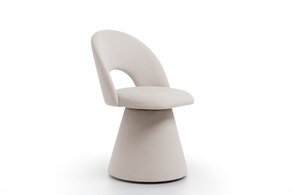 Čalúnená otočná škrupinová stolička Aveliro Spin - béžový hydrofóbny zamat Salvador 1