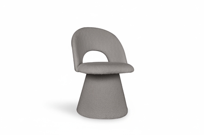 Čalouněná otočná skořepinová židle Aveliro Spin - světle šedá bouclé Catch Me 24