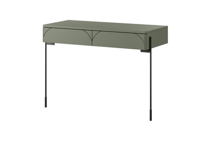 Konzolový stolík Sonatia 100 cm s dvoma zásuvkami - olivová