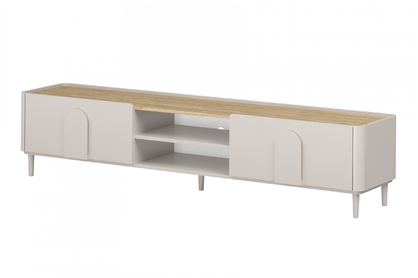 TV stolík Amilio 220 cm na nožičkách - kašmír / olejovaný dub