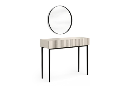 Toaletný stolík Nicole s čiernym zrkadlom 60 cm - kašmír / čierne nohy