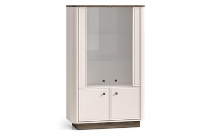 Vysoká vitrína Amberto 92 cm - kašmír / dub windmill tmavý