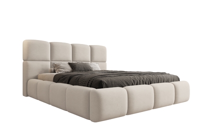 Čalúnená posteľ Cloud 160x200 s úložným priestorom - svetlý béžový zamat Castel 03
